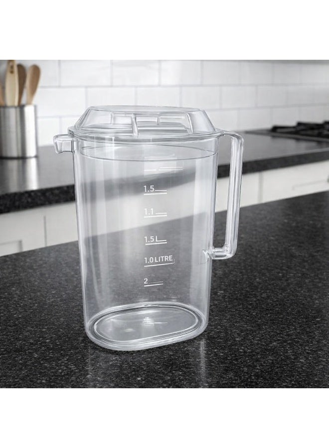 favilla 2-liter shatterproof plastic measuring jug with a tight-fitting lid and measuring markings. - Image 2